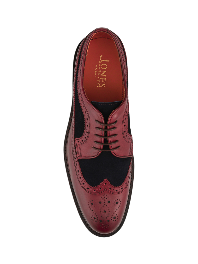 Product image 4 of 5, which shows Jones Bootmaker Coventry Leather Shoes, Burgundy/Navy, 6