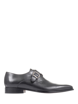 Jones Bootmaker Justin Leather Single Strap Monk Shoes, Black, Black