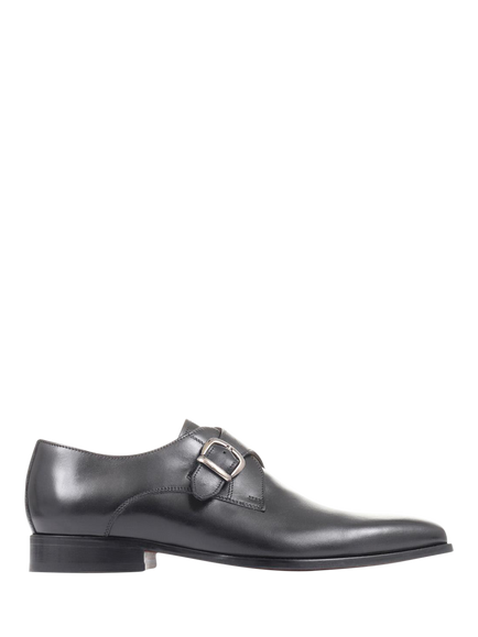 Jones Bootmaker Justin Leather Single Strap Monk Shoes, Black, Black