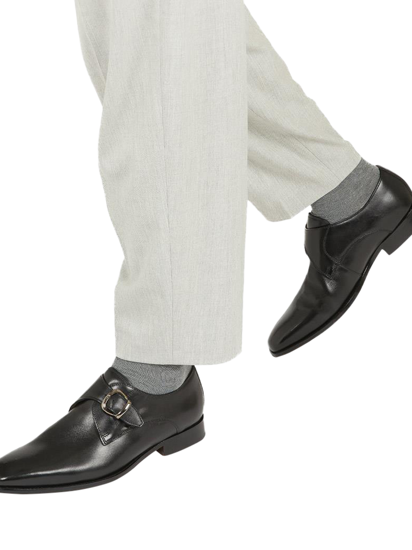 Product image 2 of 6, which shows Jones Bootmaker Justin Leather Single Strap Monk Shoes, Black, 7