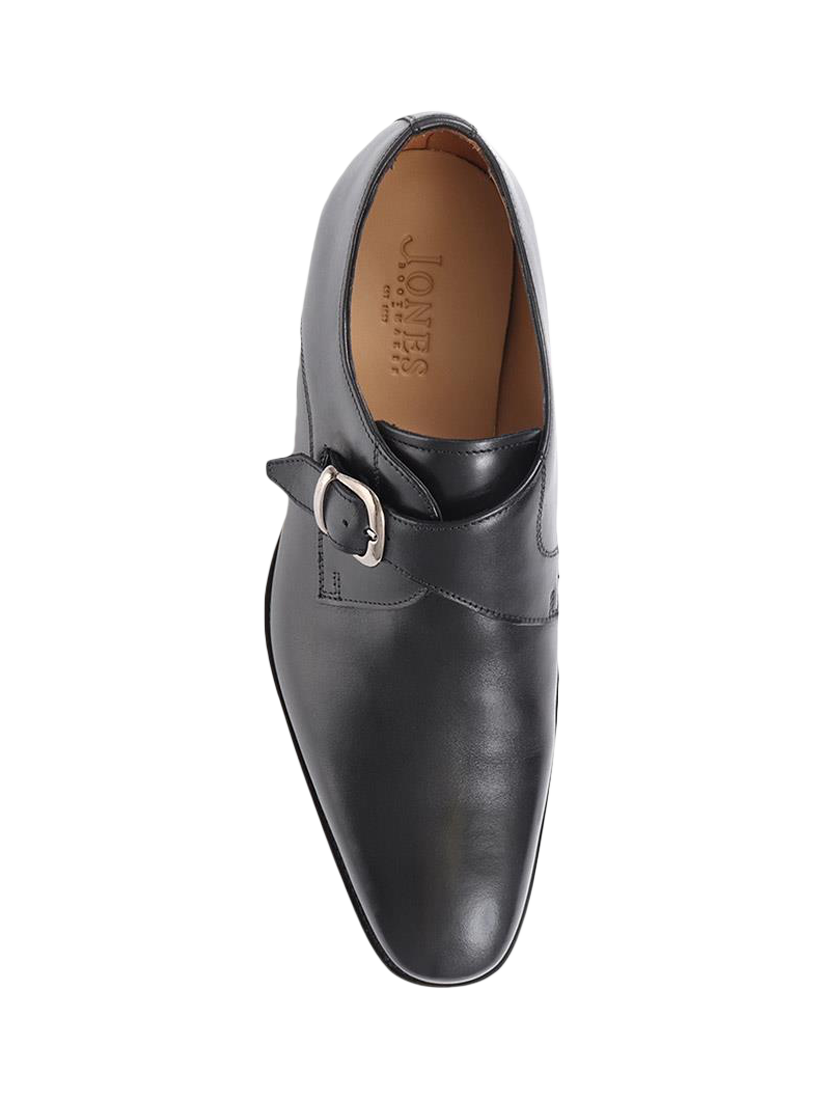 Product image 5 of 6, which shows Jones Bootmaker Justin Leather Single Strap Monk Shoes, Black, 7