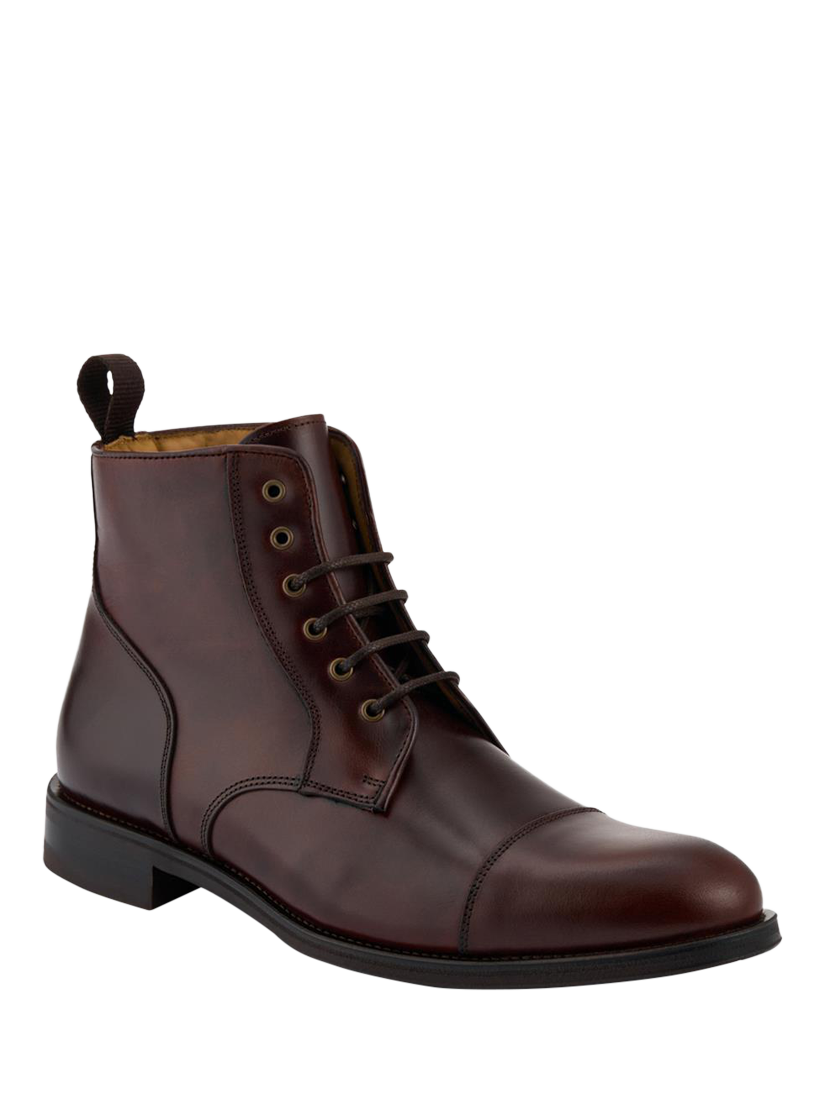 Product image 3 of 6, which shows Jones Bootmaker Chalkwell Lace-Up Boots, Cognac, 6