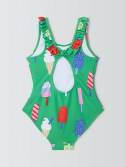 John Lewis Kids' Lollies Swimsuit, Green - view 2, Green