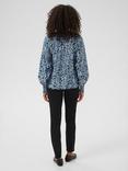 KAFFE Amanda Floral Top, Black/Windsurfer