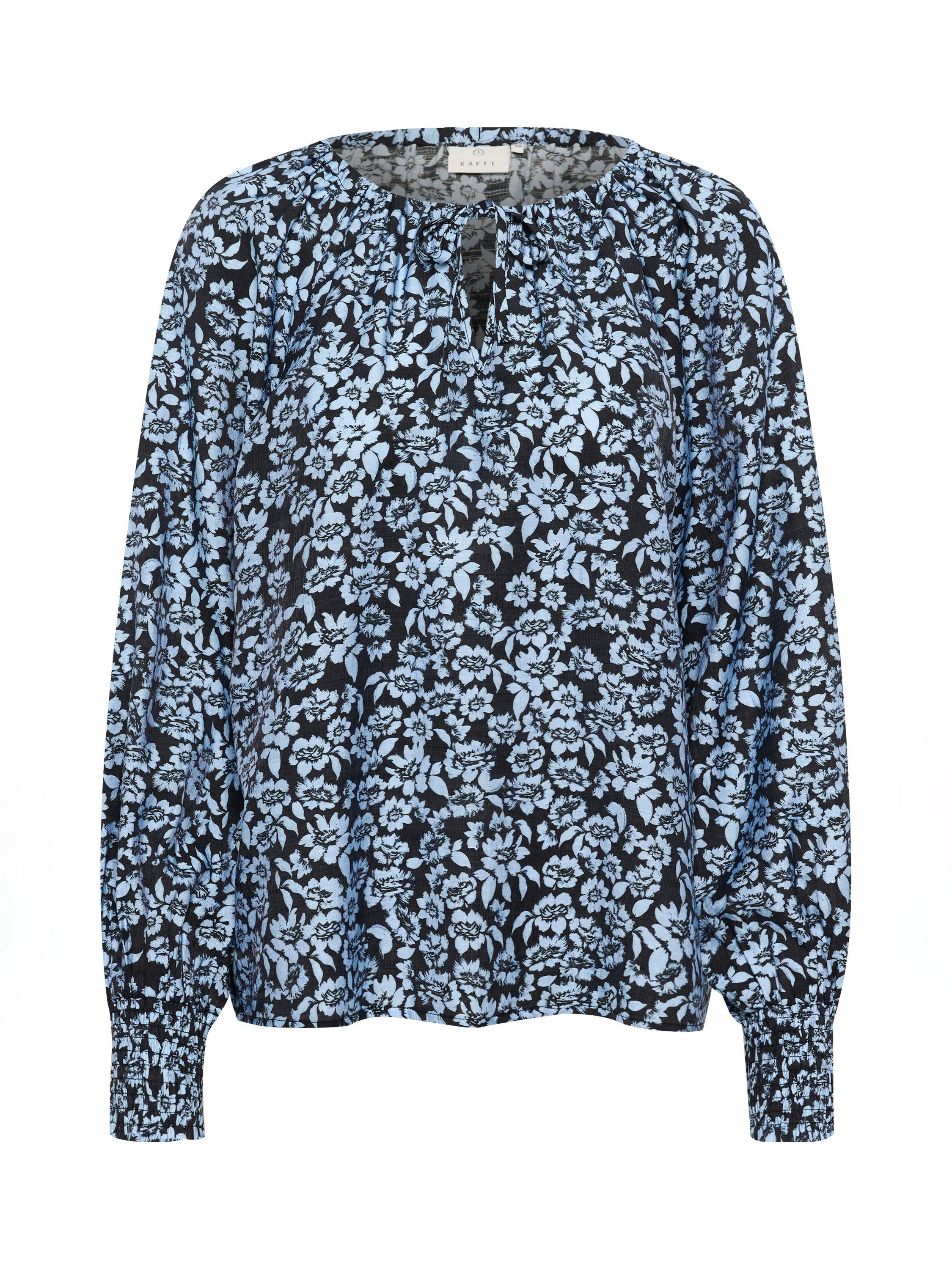 Product image 5 of 6, which shows KAFFE Amanda Floral Top, Black/Windsurfer, 8