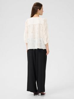 KAFFE Pariva Textured Top, Chalk - view 2, Chalk