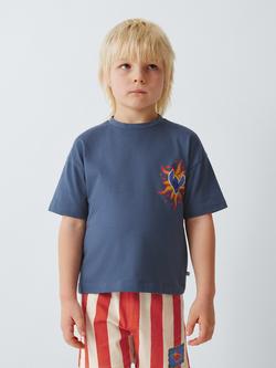 Brand Threads Kids' Disney Cotton Stitch Short Pyjama Set, Vintage Indigo, Vintage Indigo