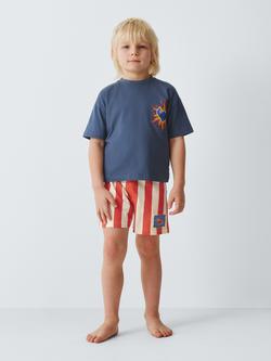 Brand Threads Kids' Disney Cotton Stitch Short Pyjama Set, Vintage Indigo - view 2, Vintage Indigo