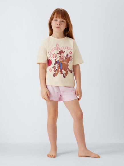 Brand Threads Kids' Disney Toy Story Short Pyjama Set, Pink - view 2, Pink