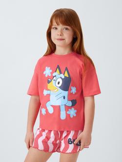 Brand Threads Kids' Bluey Short Pyjama Set, Burnt Coral, Burnt Coral