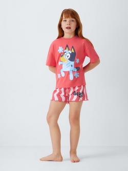 Brand Threads Kids' Bluey Short Pyjama Set, Burnt Coral - view 2, Burnt Coral