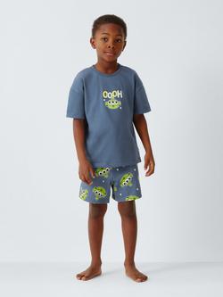 Brand Threads Kids' Disney Pixar Cotton Toy Story Short Pyjama Set, Vintage Indigo - view 2, Vintage Indigo