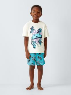 Brand Threads Kids' Cotton Lego Ninjago Short Pylama Set, Sea Jet - view 2, Sea Jet