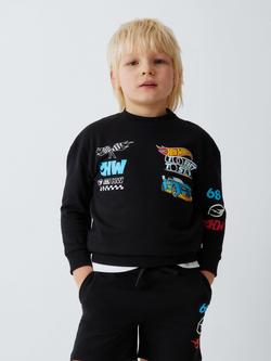 Brand Threads Kids' Hot Wheels Cotton Sweatshirt & Shorts Set, Black, Black