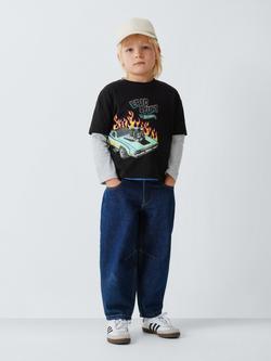 Brand Threads Kids' Cotton Hot Wheels T-Shirt, Black - view 2, Black