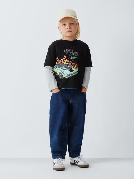 Brand Threads Kids' Cotton Hot Wheels T-Shirt, Black - view 2, Black