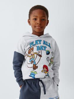 Brand Threads Kids' Disney Pixar Toy Story Hoodie & Shorts Set, Grey Marl, Grey Marl