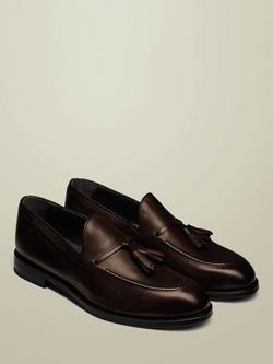 Charles Tyrwhitt Leather Tassel Loafers - view 2, Chocolate Brown