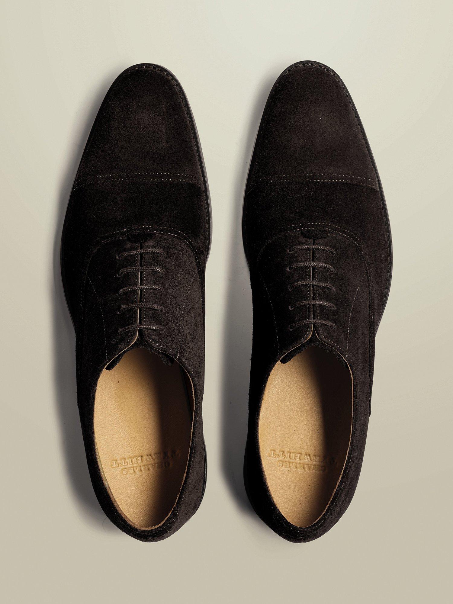 Product image 3 of 4, which shows Charles Tyrwhitt Leather Oxford Shoes, Dark Chocolate, 7