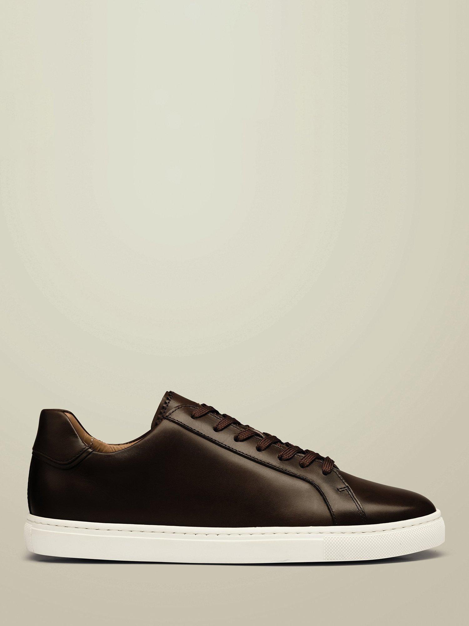 Product image 1 of 4, which shows Charles Tyrwhitt Lace Up Leather Trainers, Walnut Brown, 7