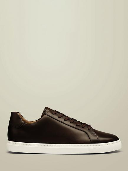 Charles Tyrwhitt Lace Up Leather Trainers, Walnut Brown
