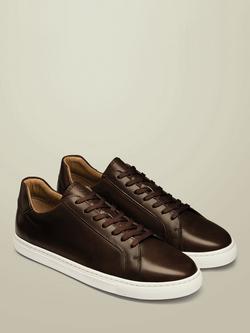 Charles Tyrwhitt Lace Up Leather Trainers - view 2, Walnut Brown