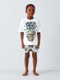 Brand Threads Kids' Cotton Mandorian Short Pyjama Set, Multi - view 2, Multi