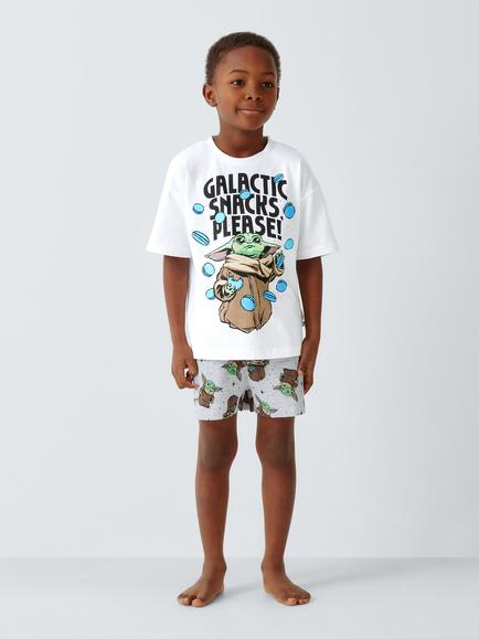 Brand Threads Kids' Cotton Star Wars The Mandalorian Short Pyjama Set, Multi - view 2, Multi