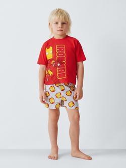 Brand Threads Kids' Marvel Spidey & Iron Man Short Pyjama Set, Pack of 2, Multi - view 2, Multi