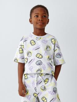 Brand Threads Kids' Marvel T-Shirt & Shorts Set, Grey Marl, Grey Marl