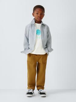 Brand Threads Kids' Cotton Smiley World T-Shirt, Tibetan Stone - view 2, Tibetan Stone