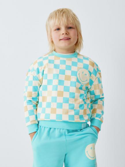 Brand Threads Kids' Smiley World Sweatshirt & Shorts Set, Tibetan Stone, Tibetan Stone