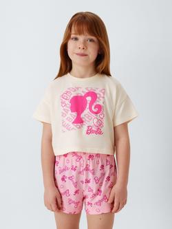 Brand Threads Kids' Barbie Short Pyjama Set, Pink, Pink