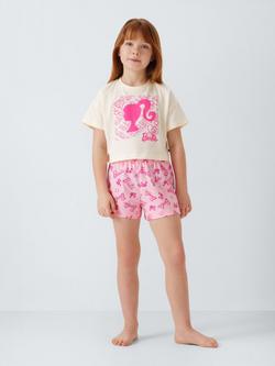 Brand Threads Kids' Barbie Short Pyjama Set, Pink - view 2, Pink