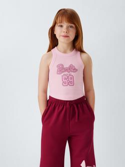 Brand Threads Kids' Barbie Vest and Jogger Set, Pink, Pink