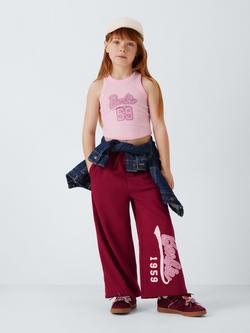 Brand Threads Kids' Barbie Vest and Jogger Set, Pink - view 2, Pink