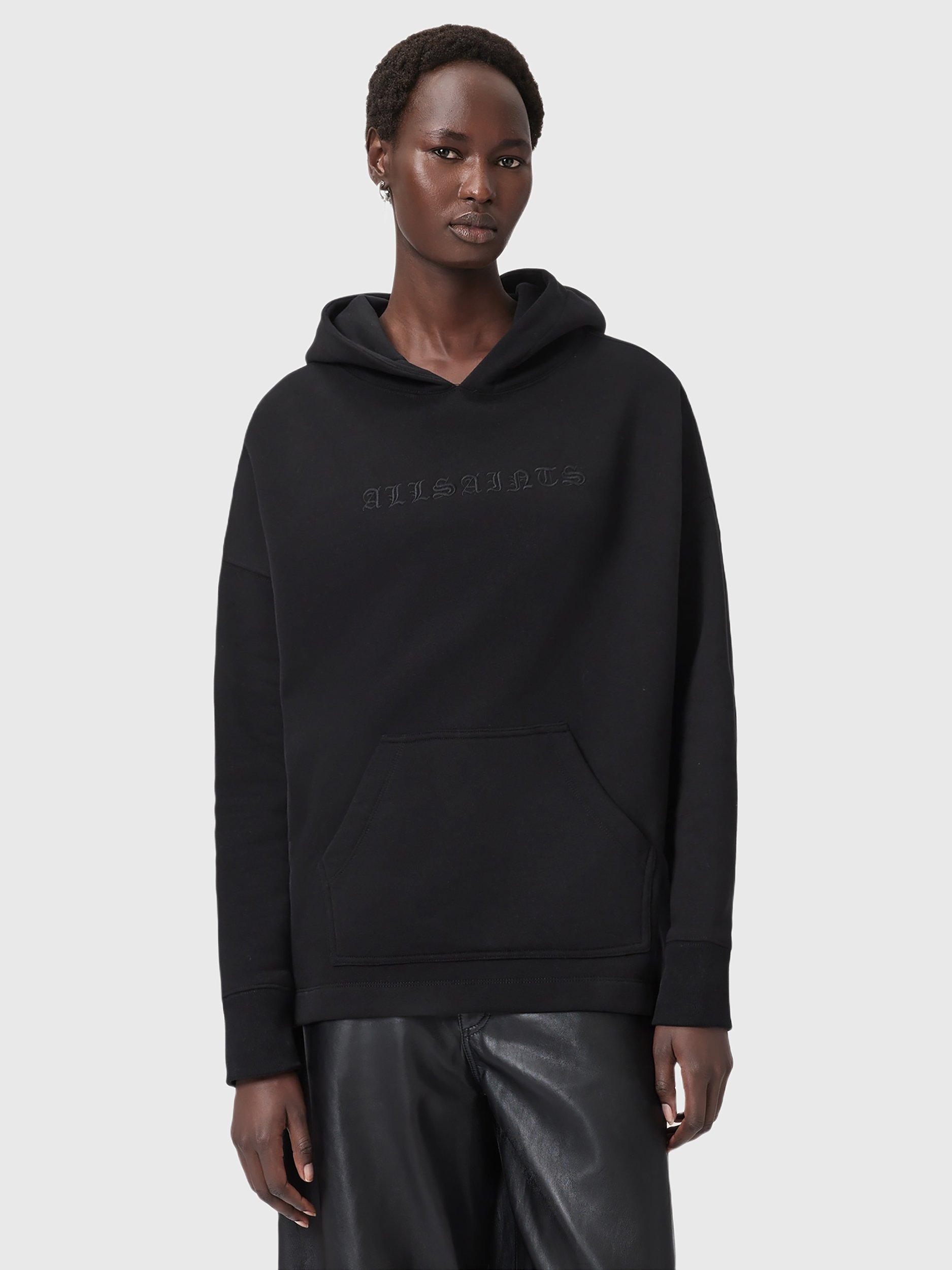 Product image 1 of 6, which shows AllSaints Vision Etie Graphic Back Hoodie, Black, L