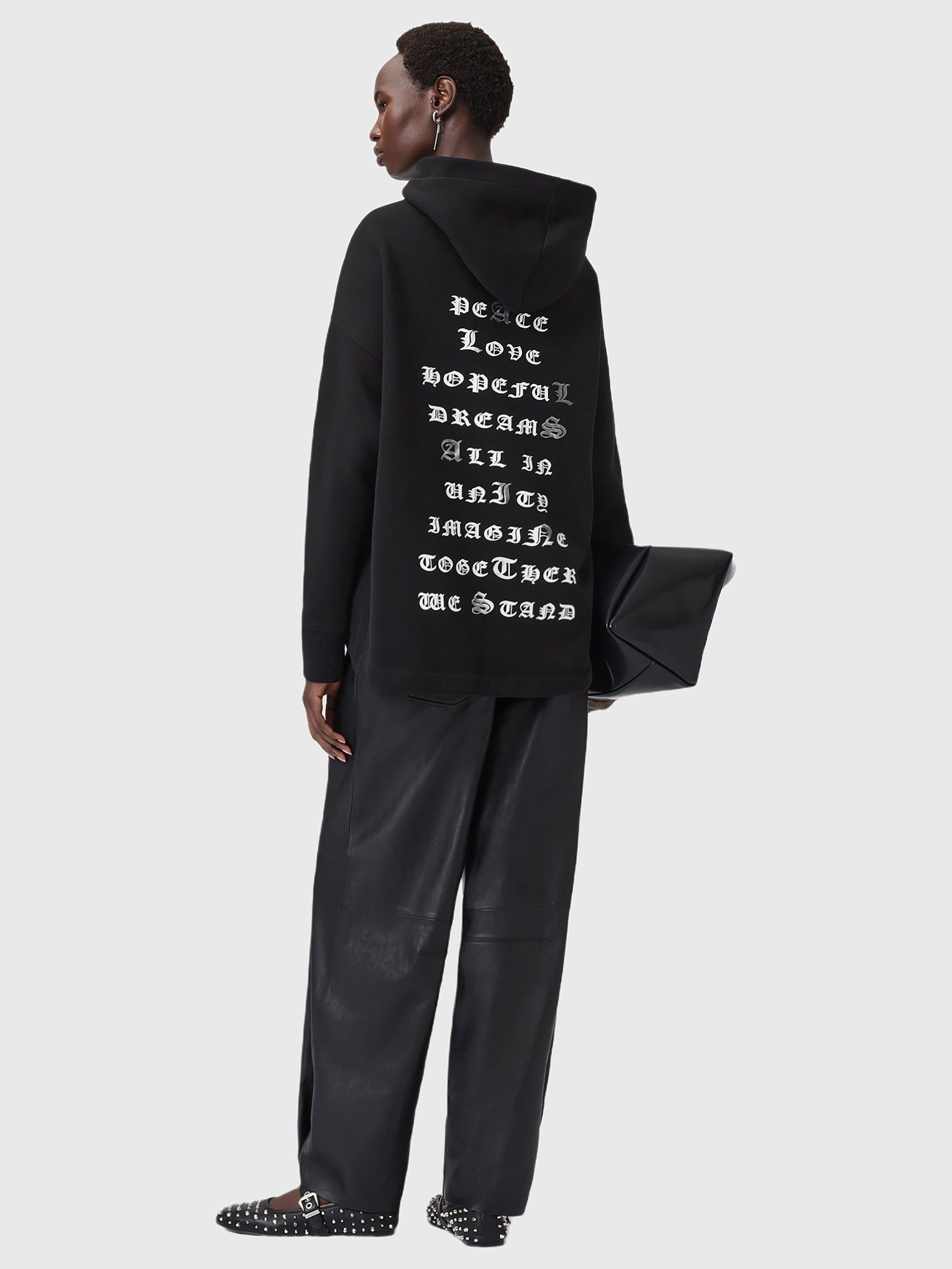 Product image 6 of 6, which shows AllSaints Vision Etie Graphic Back Hoodie, Black, L