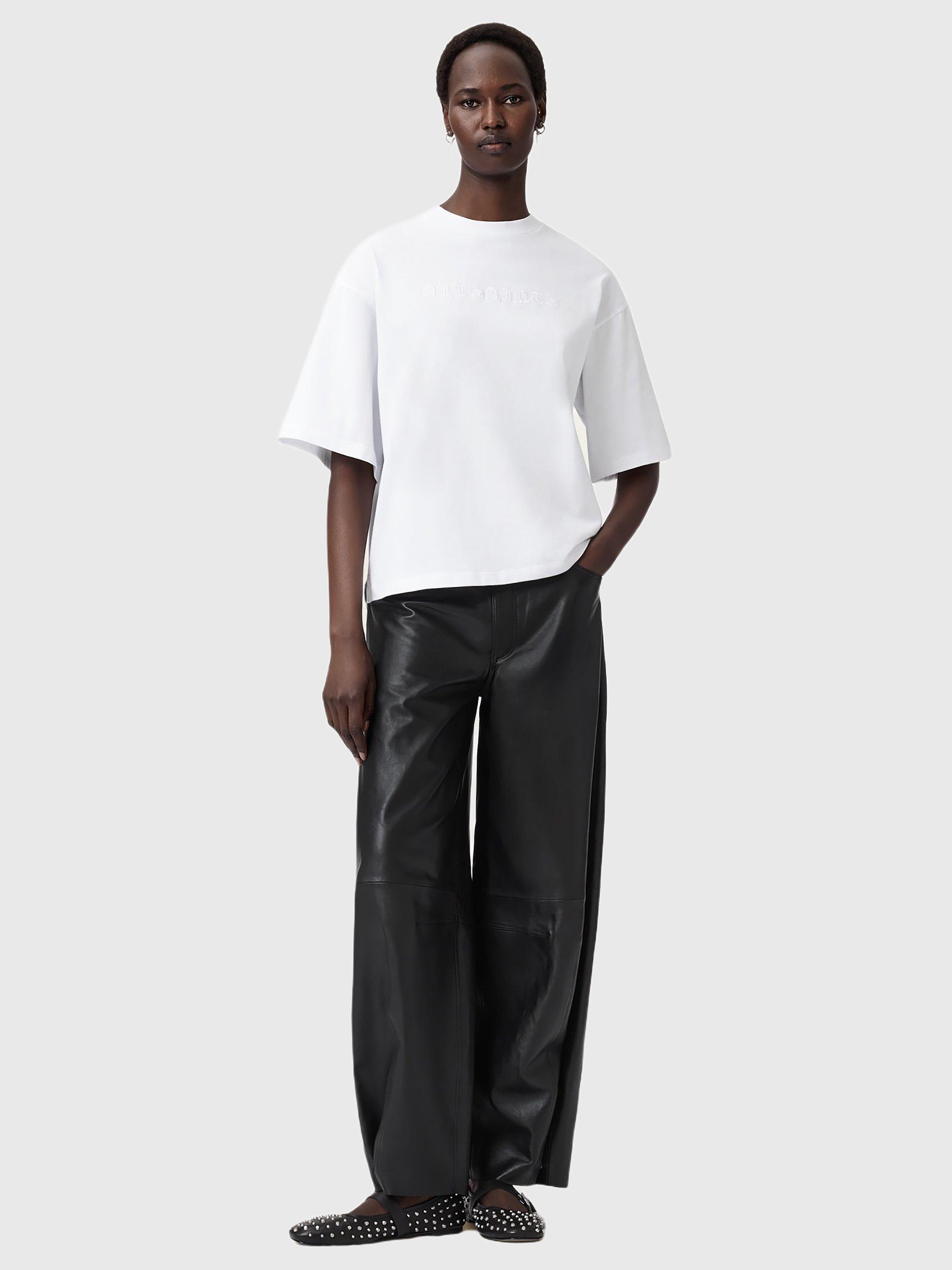 Product image 3 of 7, which shows AllSaints Vision Amelie Oversized T-Shirt, Optic White, XS