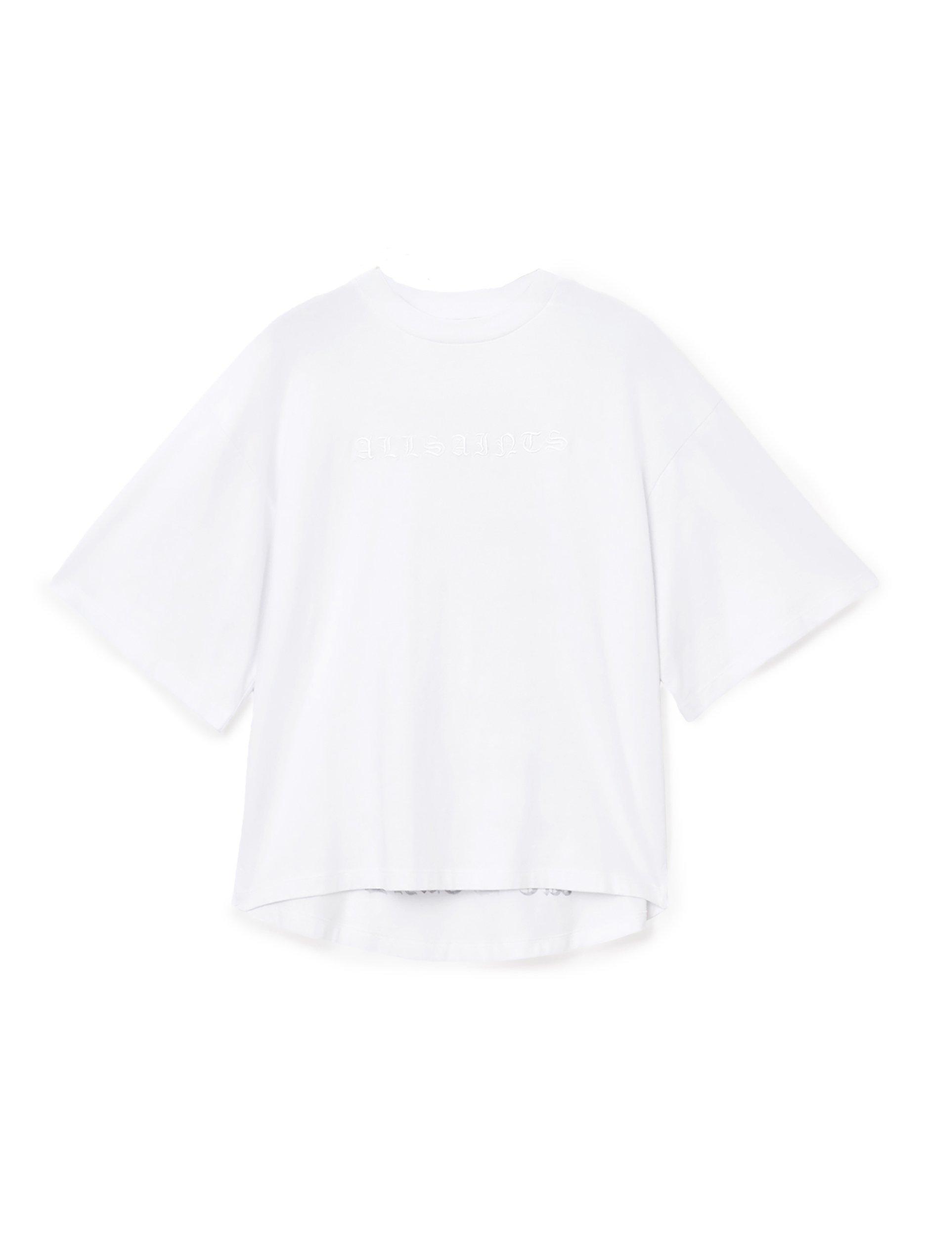 Product image 4 of 7, which shows AllSaints Vision Amelie Oversized T-Shirt, Optic White, XS