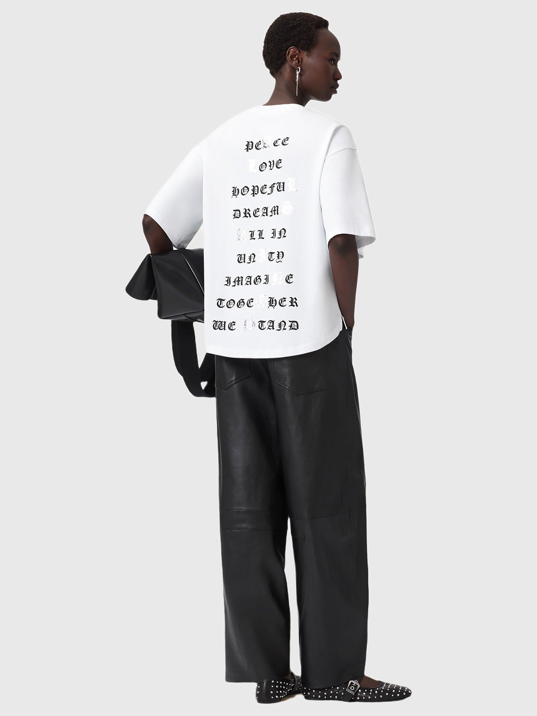 Product image 7 of 7, which shows AllSaints Vision Amelie Oversized T-Shirt, Optic White, XS