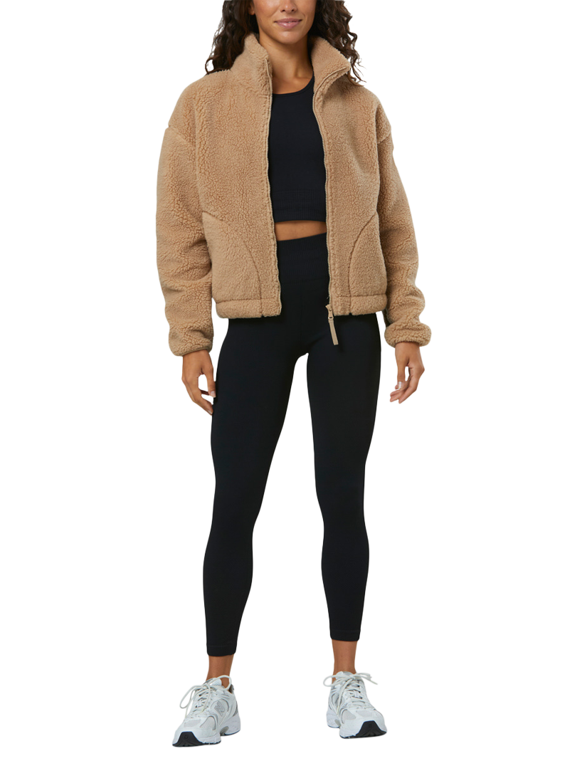 Gym+Coffee Industry High Neck Zipped Fleece, Sandstone, L