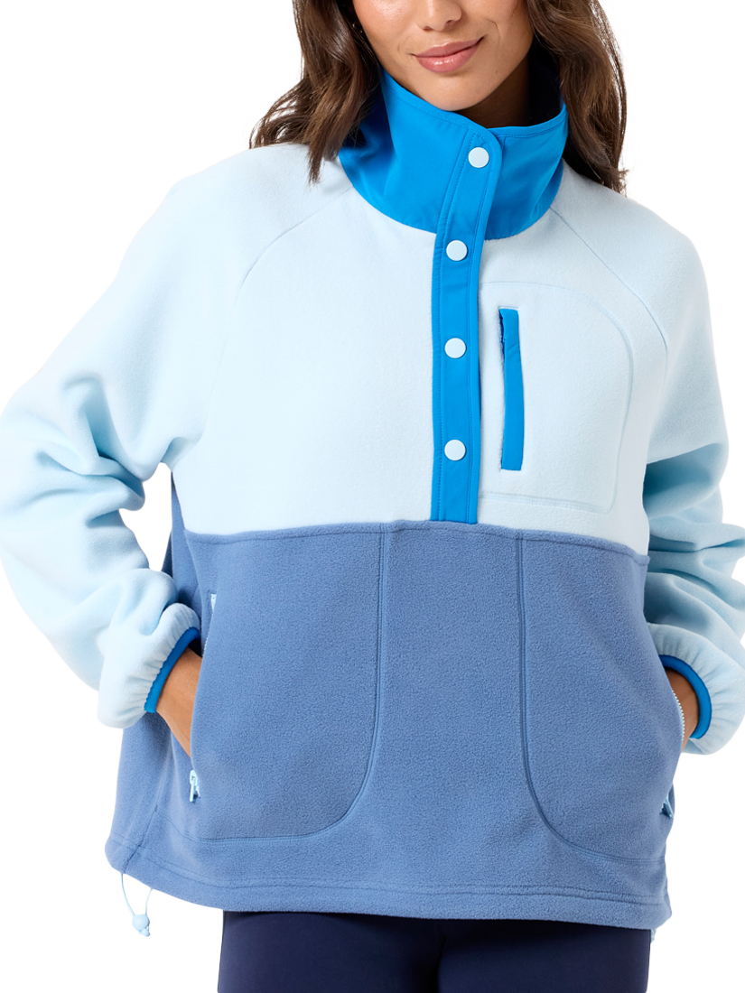 Gym+Coffee Snap Polar Fleece, Oasis Blue
