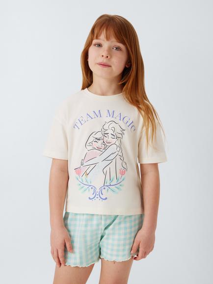 Brand Threads Kids' Disney Frozen Short Pyjama Set, Clearwater, Clearwater