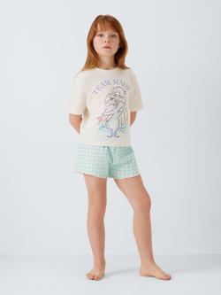 Brand Threads Kids' Disney Frozen Short Pyjama Set, Clearwater - view 2, Clearwater