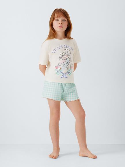 Brand Threads Kids' Disney Frozen Short Pyjama Set, Clearwater - view 2, Clearwater