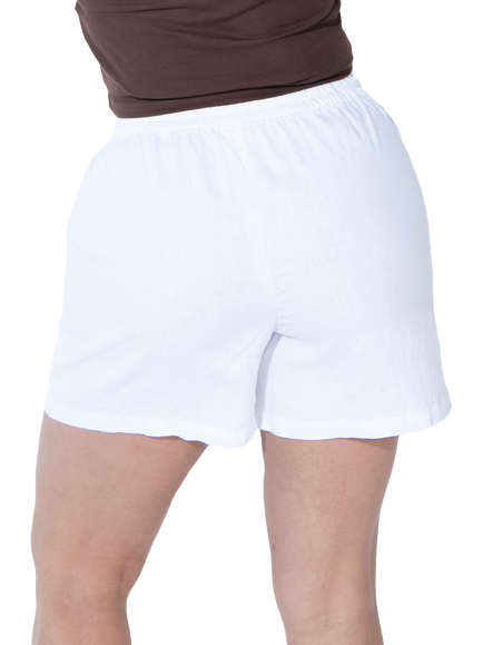 Lovall Everyday Relaxed Fit Linen Blend Shorts - view 2, White