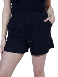 Lovall Everyday Relaxed Fit Linen Blend Shorts, Black