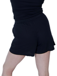 Lovall Everyday Relaxed Fit Linen Blend Shorts, Black