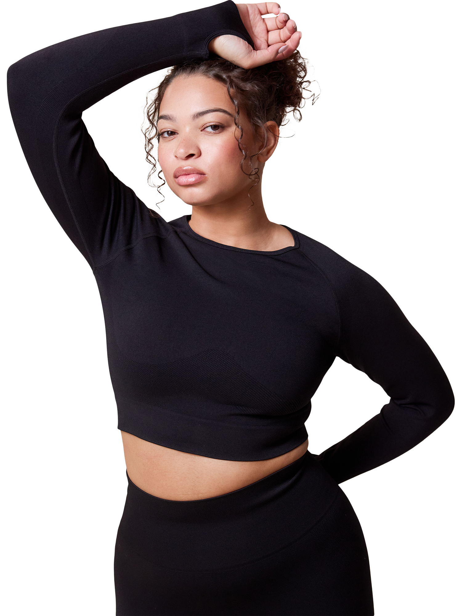 Product image 1 of 11, which shows Seamless Top-55065 BK 4-6